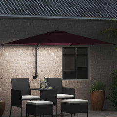 vidaXL Garden Parasol Bordeaux Red 248.5 x 247.5 x 160 cm 3