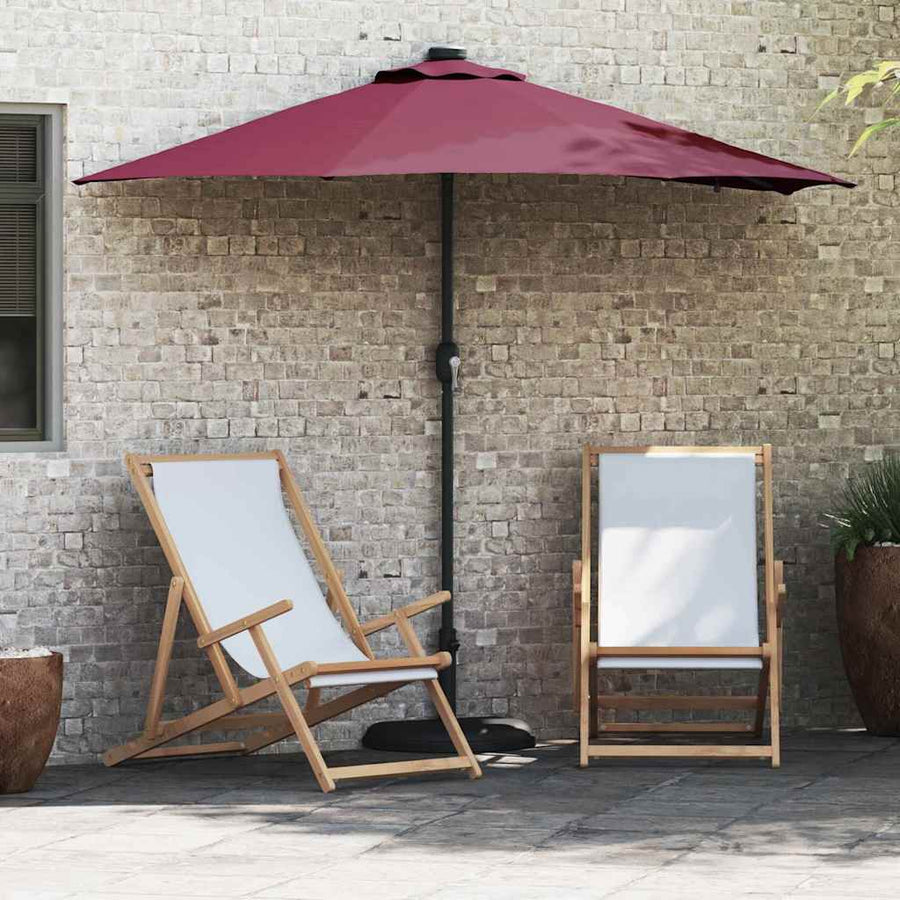 Garden Parasol 294 x 150 x 223 cm Polyester and Steel Bordeaux red