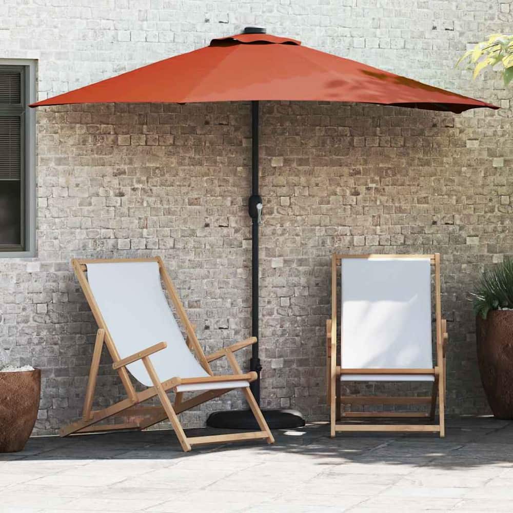 Garden Parasol 294 x 150 x 224 cm Polyester and Steel Terracotta