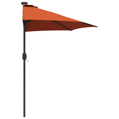 Garden Parasol 294 x 150 x 224 cm Polyester and Steel Terracotta