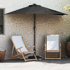 Garden Parasol 294 x 150 x 224 cm Polyester and Steel Black