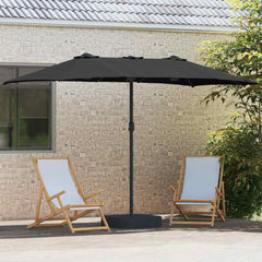 vidaXL Garden Parasol Black 385 x 209 x 244 cm Polyester and Steel 3