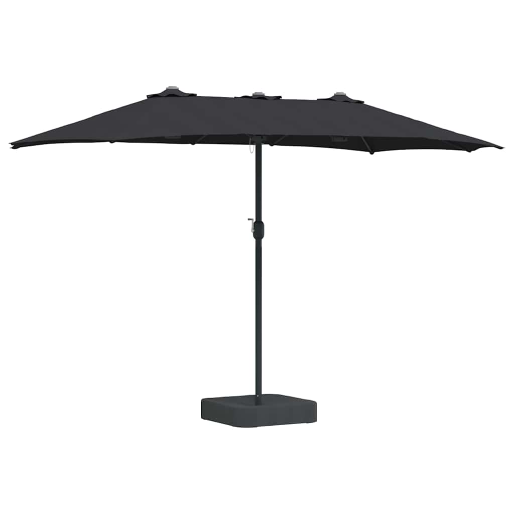 vidaXL Garden Parasol Black 385 x 209 x 244 cm Polyester and Steel 2