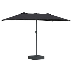 vidaXL Garden Parasol Black 385 x 209 x 244 cm Polyester and Steel 2