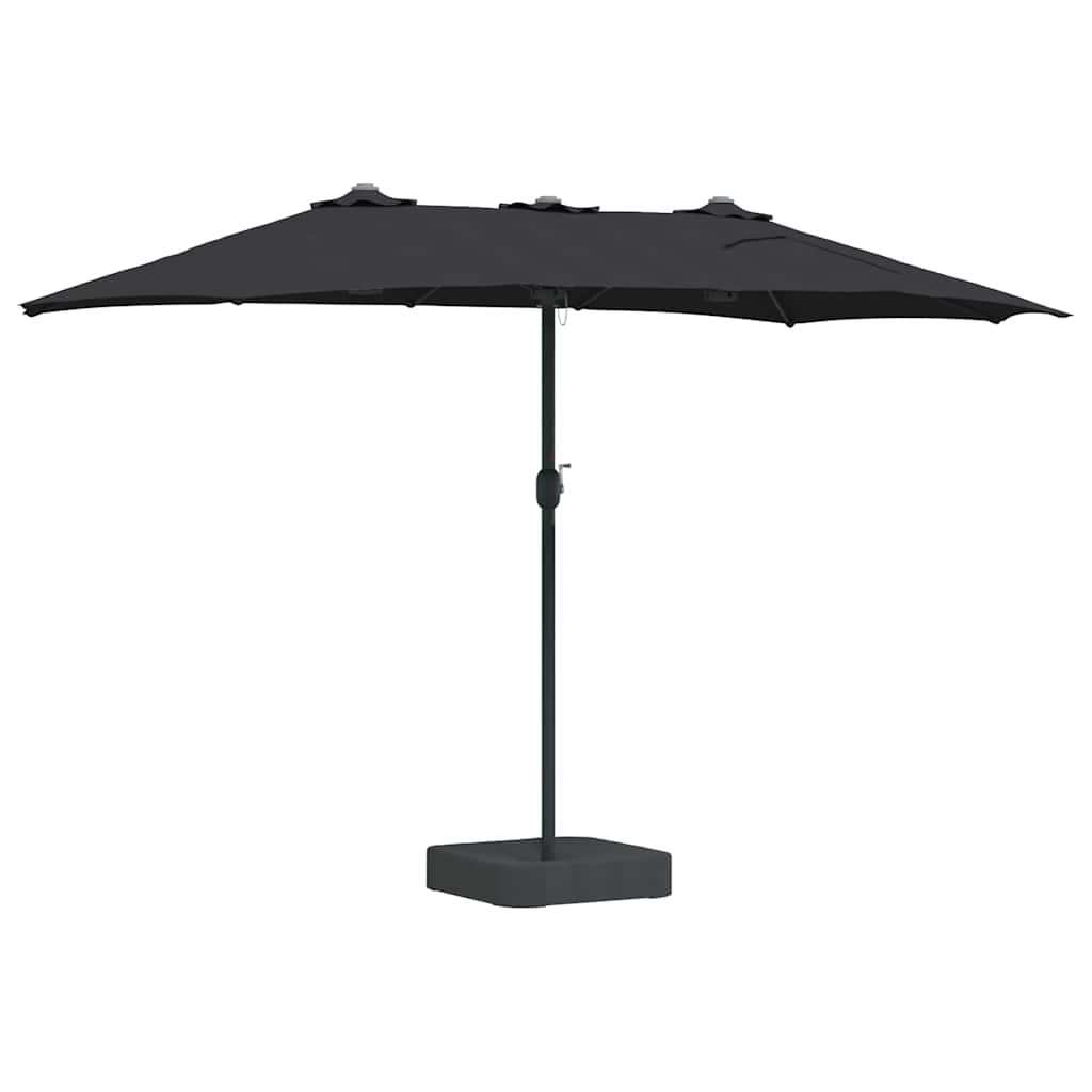 vidaXL Garden Parasol Black 385 x 209 x 244 cm Polyester and Steel 6