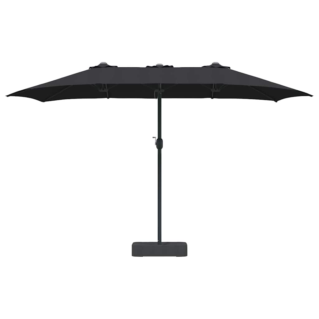 vidaXL Garden Parasol Black 385 x 209 x 244 cm Polyester and Steel 4
