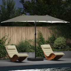 vidaXL Garden Parasol Sand and Anthracite 385 x 209 x 244 cm Polyester 1