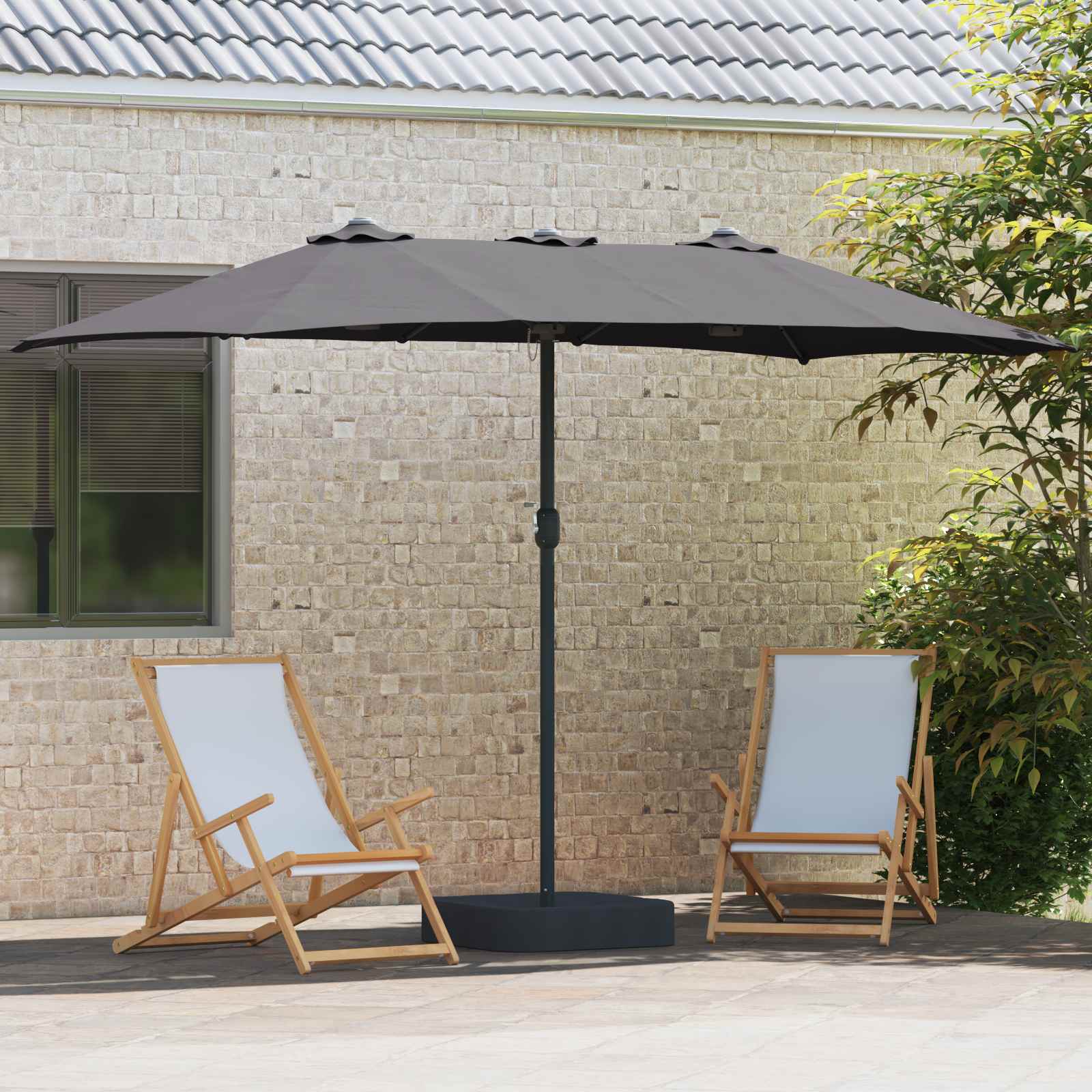 vidaXL Garden Parasol Anthracite 385 x 209 x 244 cm Polyester 3