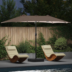 vidaXL Garden Parasol 385 x 209 x 244 cm Polyester Taupe 1