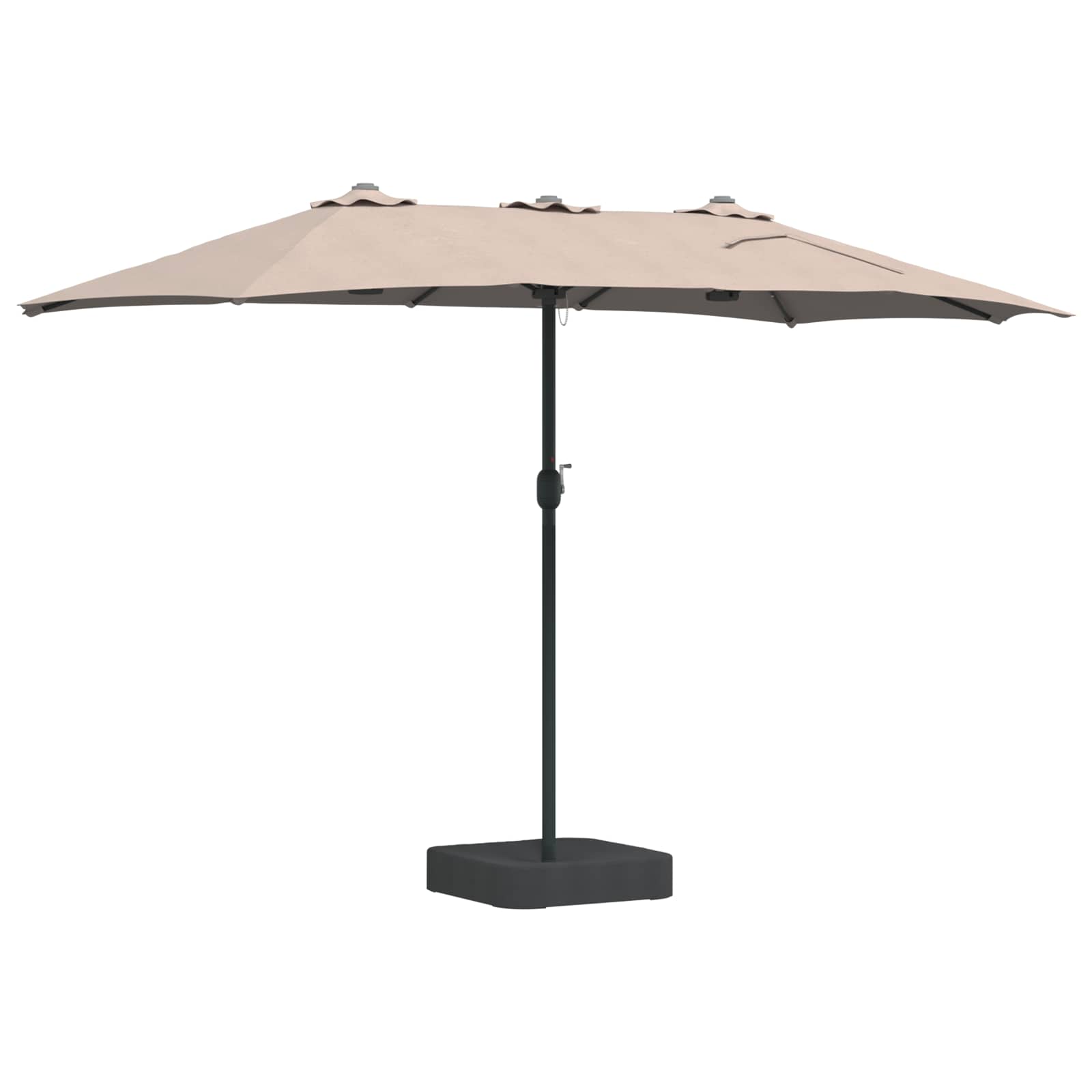 vidaXL Garden Parasol 385 x 209 x 244 cm Polyester Taupe 6