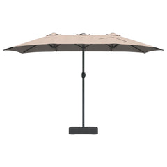 vidaXL Garden Parasol 385 x 209 x 244 cm Polyester Taupe 4