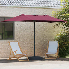 vidaXL Garden Parasol Bordeaux Red 385 x 209 x 244 cm Polyester 3
