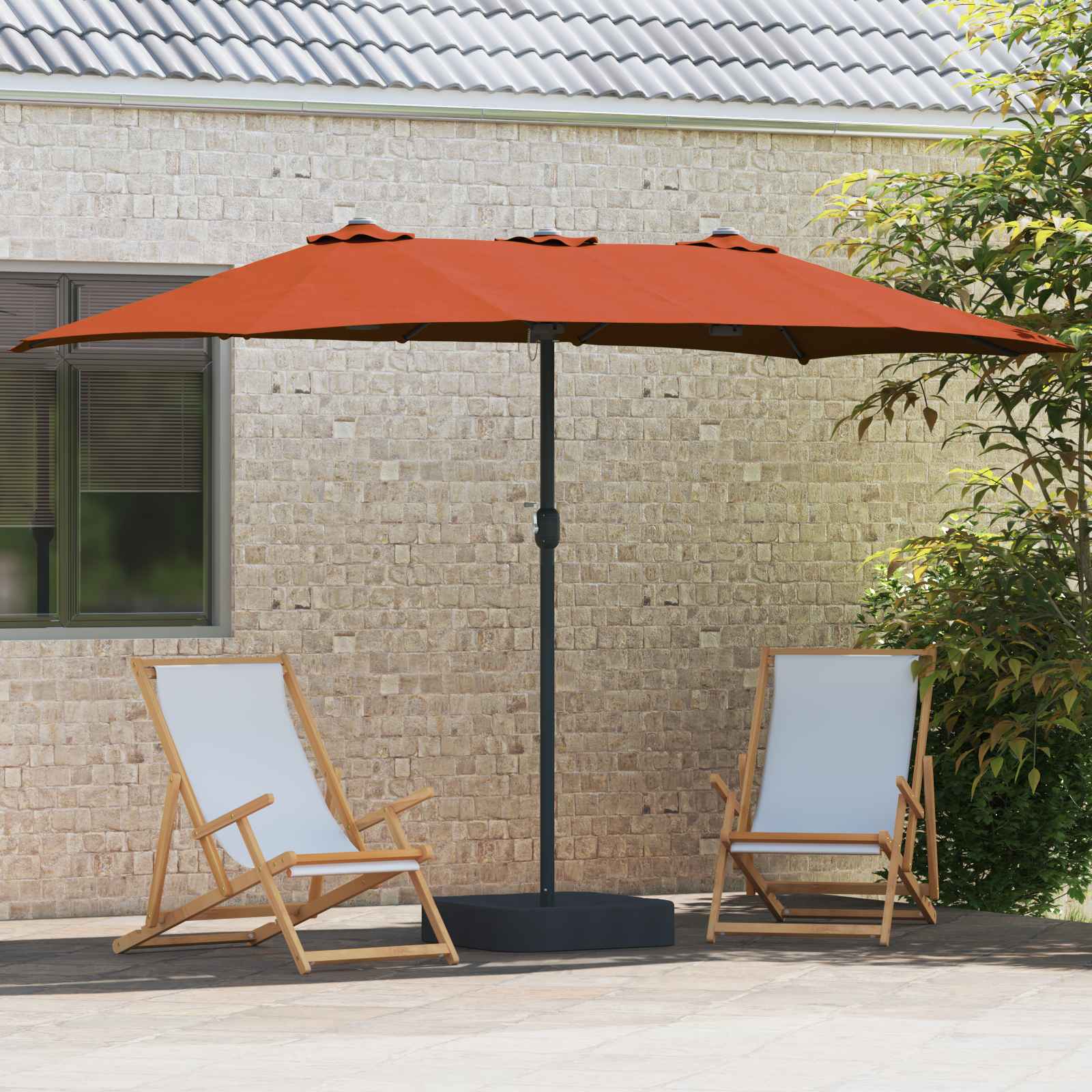 vidaXL Garden Parasol Terracotta 385 x 209 x 244 cm Polyester 3