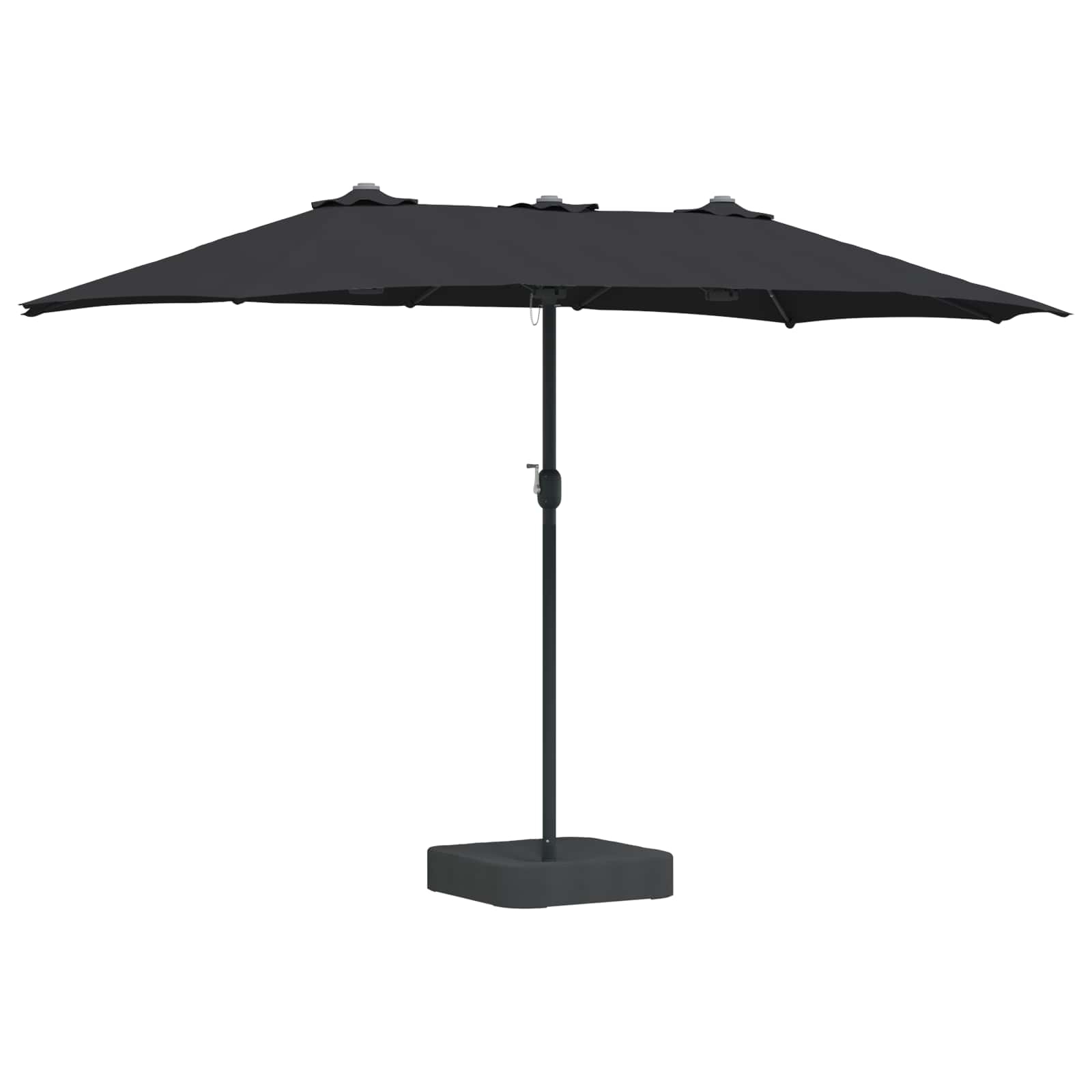 vidaXL Garden Parasol Black 385 x 209 x 244 cm Polyester 2