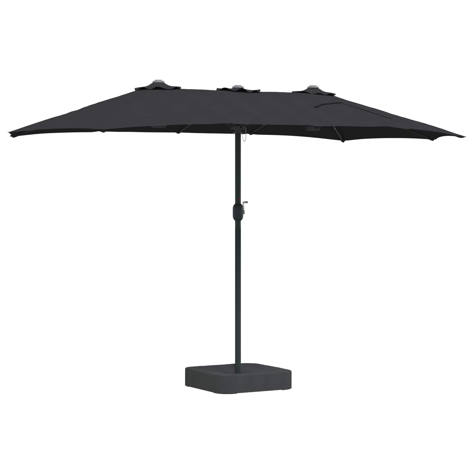 vidaXL Garden Parasol Black 385 x 209 x 244 cm Polyester 6