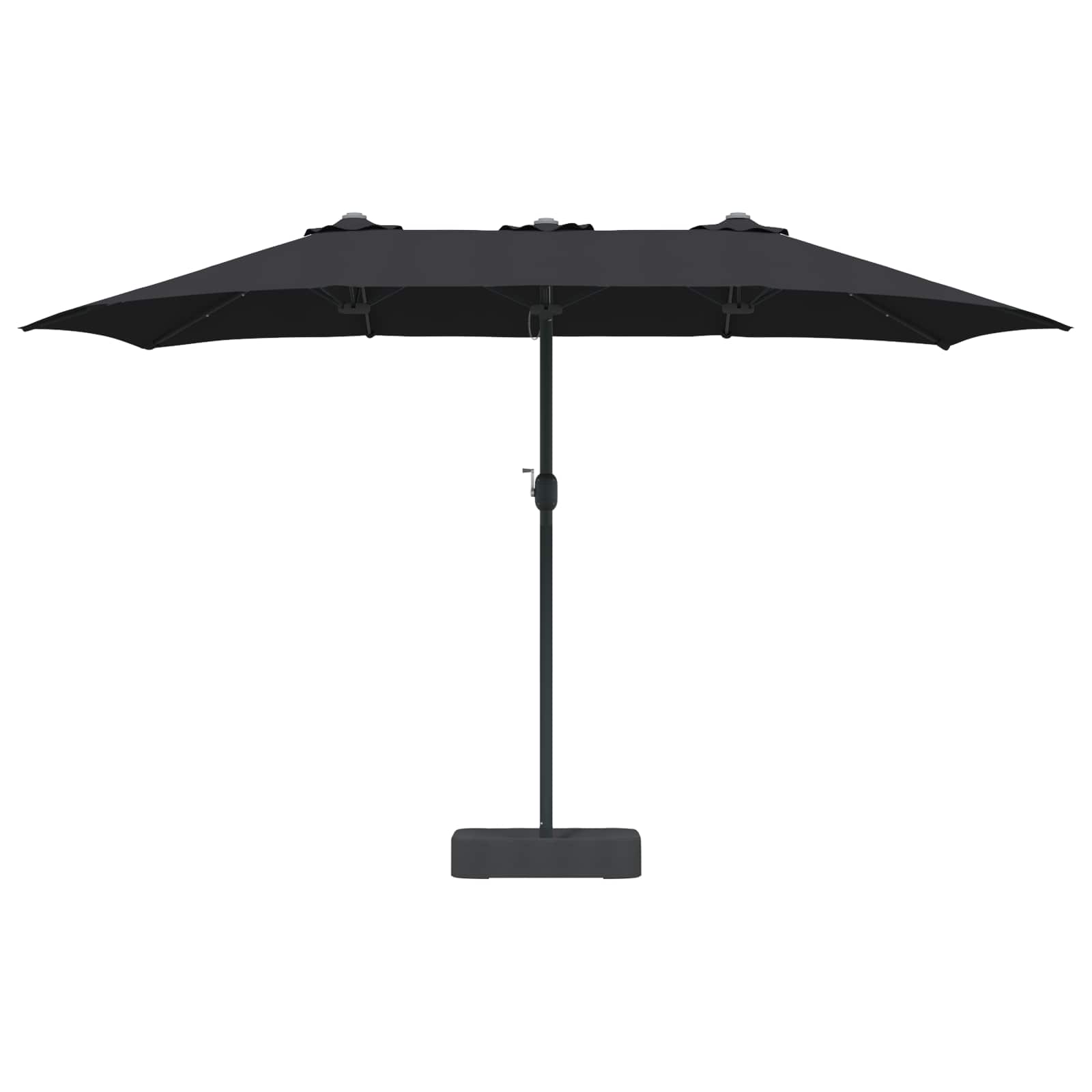 vidaXL Garden Parasol Black 385 x 209 x 244 cm Polyester 4