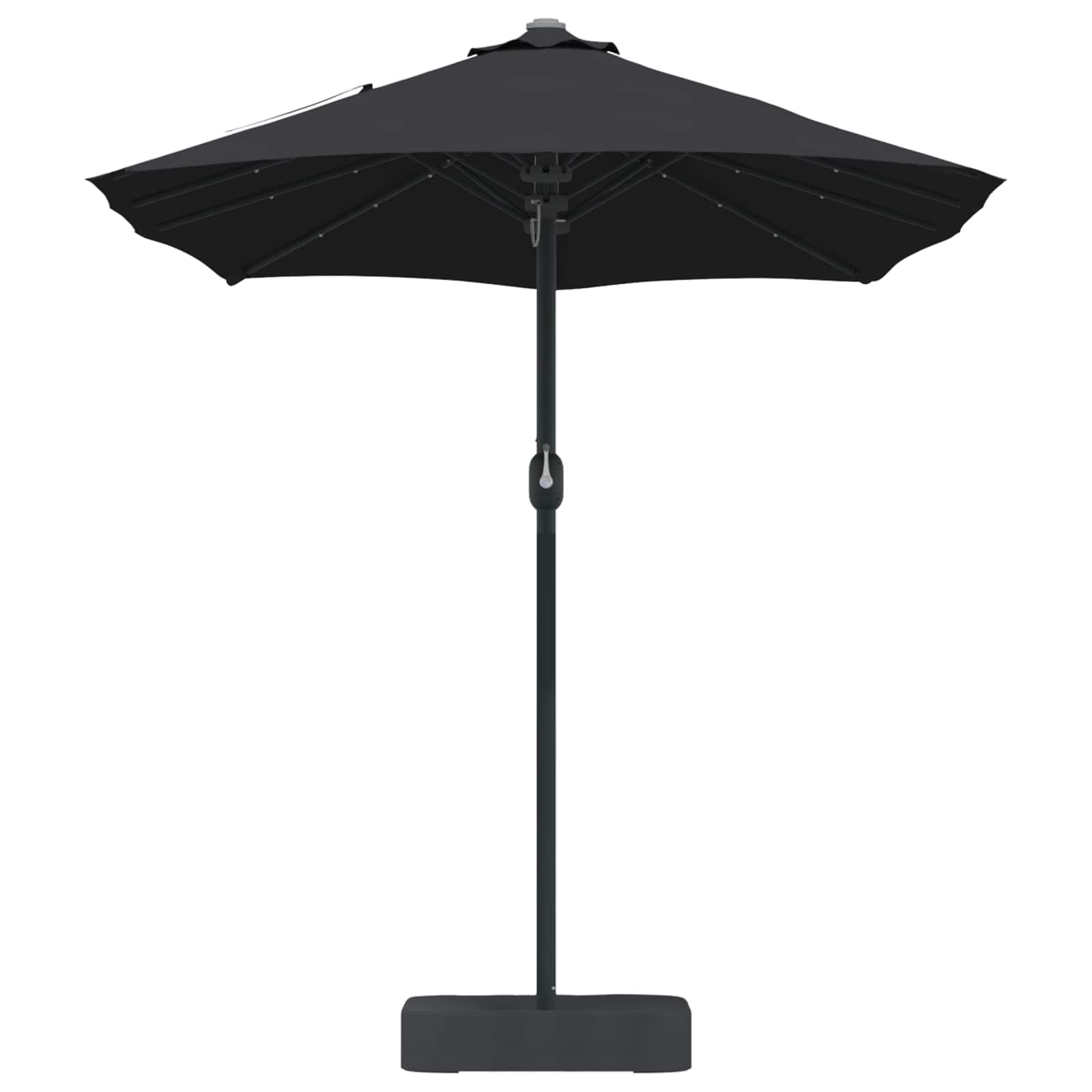 vidaXL Garden Parasol Black 385 x 209 x 244 cm Polyester 5