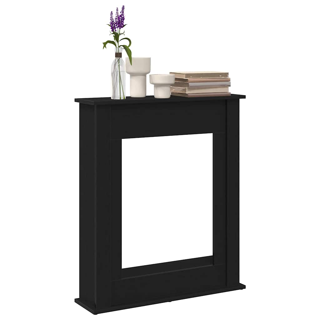 vidaXL Fireplace Surround Black Oak 75x20x87.5 cm Engineered Wood 4