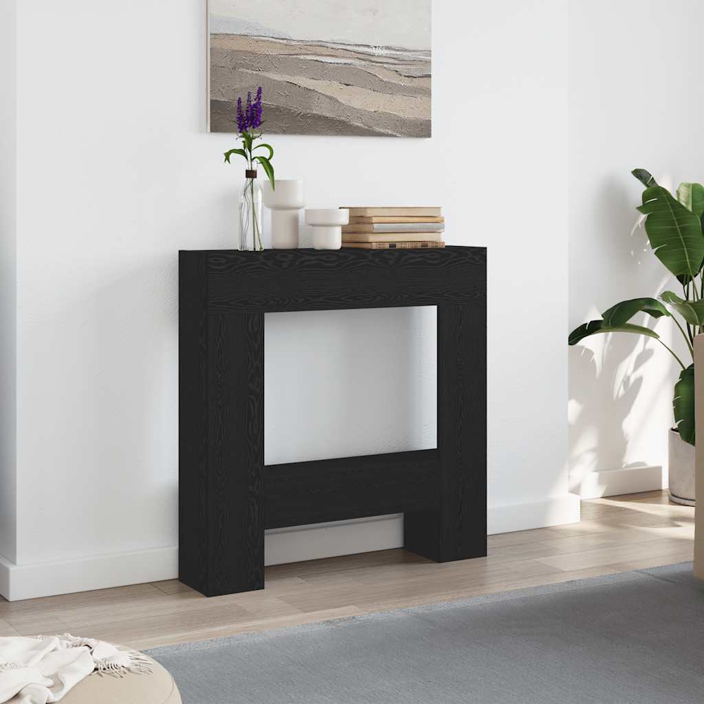 vidaXL Fireplace Surround Black Oak 81x18x82 cm Engineered Wood 1