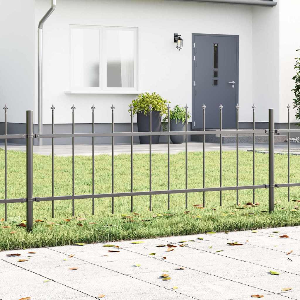 vidaXL Garden Fence WOERDEN 2 pcs 3.4 x 0.6 m Powder-coated Steel Grey 1