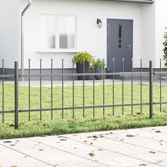 vidaXL Garden Fence WOERDEN 2 pcs 3.4 x 0.6 m Powder-coated Steel Grey 1
