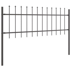 vidaXL Garden Fence WOERDEN 2 pcs 3.4 x 0.6 m Powder-coated Steel Grey 5