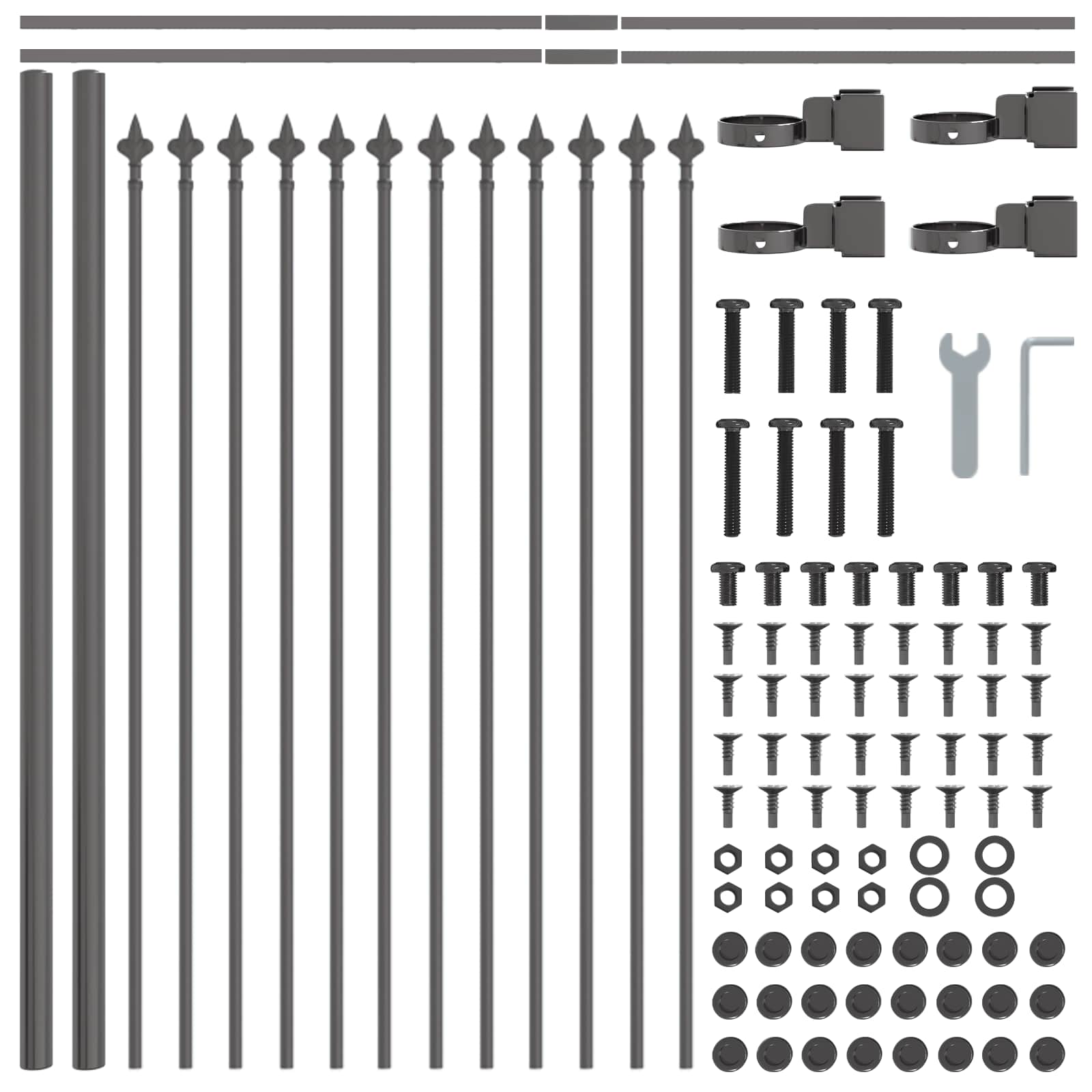 vidaXL Garden Fence WOERDEN 2 pcs 3.4 x 0.6 m Powder-coated Steel Grey 6