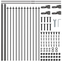 vidaXL Garden Fence WOERDEN 2 pcs 3.4 x 0.6 m Powder-coated Steel Grey 6