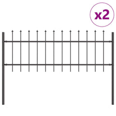 vidaXL Garden Fence WOERDEN 2 pcs 3.4 x 0.6 m Powder-coated Steel Grey 3