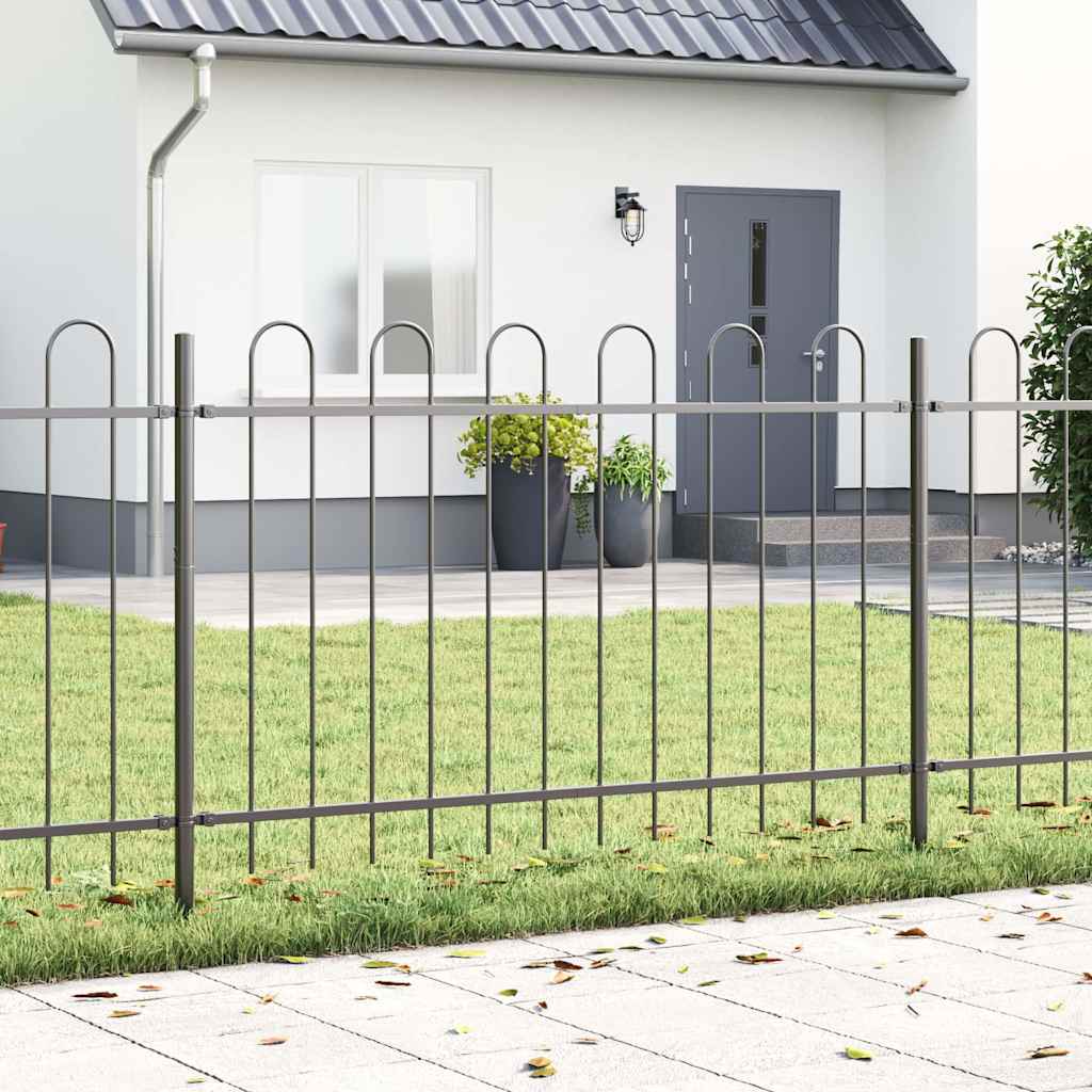 Garden Fence BOXTEL 1.7 x 0.8 m Powder-coated Steel Grey Height 80 cm 680 cm