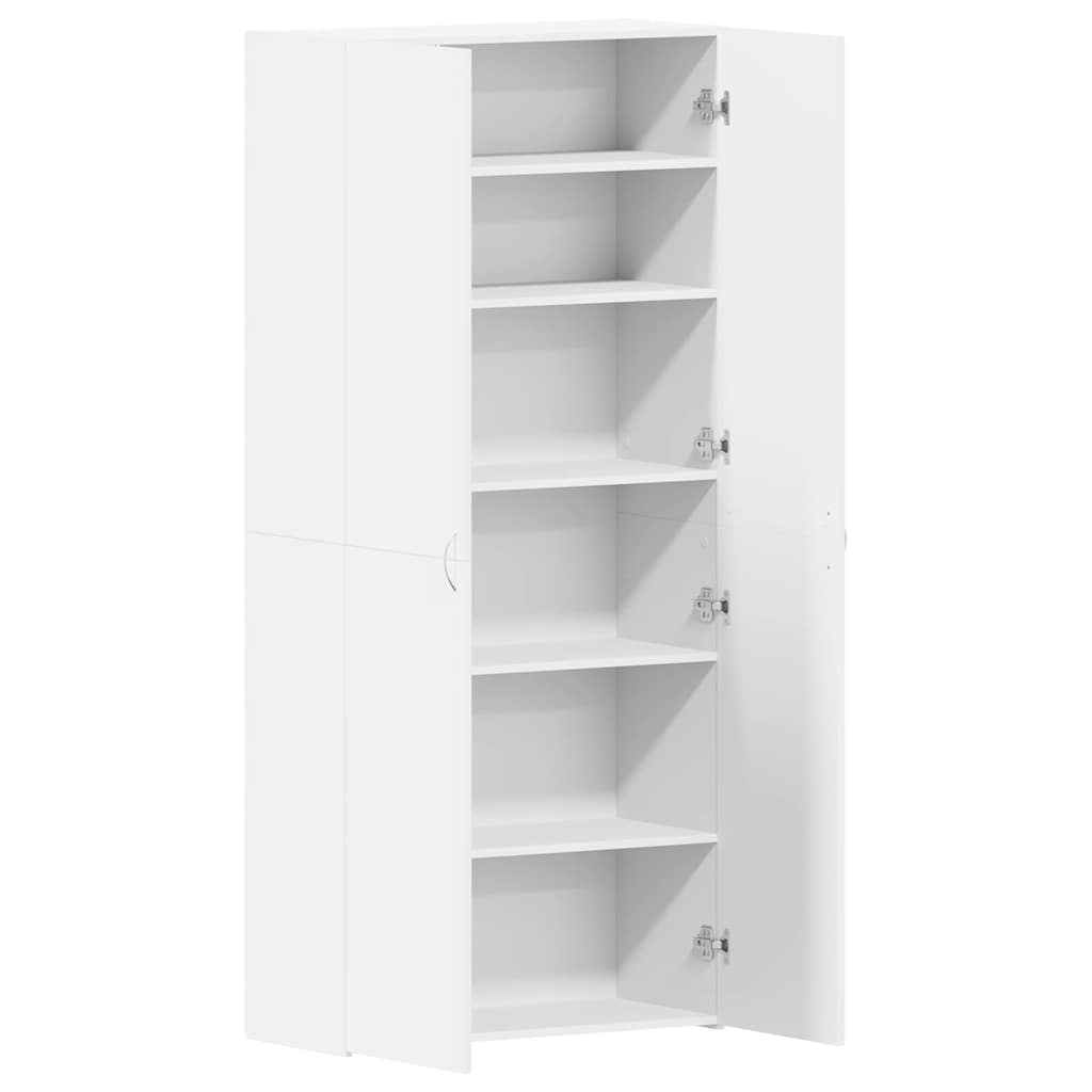 vidaXL Shoe Cabinet 80 x 35.5 x 180 cm Engineered Wood White 5