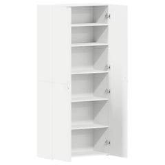 vidaXL Shoe Cabinet 80 x 35.5 x 180 cm Engineered Wood White 5