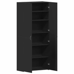 vidaXL Shoe Cabinet 80 x 35.5 x 180 cm Engineered Wood Black 5