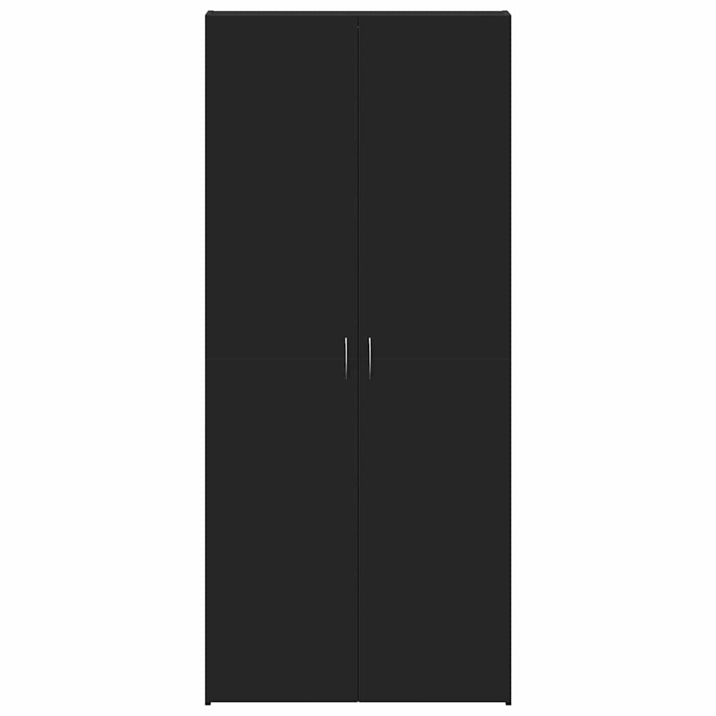 vidaXL Shoe Cabinet 80 x 35.5 x 180 cm Engineered Wood Black 6