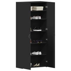 vidaXL Shoe Cabinet 80 x 35.5 x 180 cm Engineered Wood Black 3