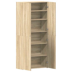 vidaXL Shoe Cabinet 80 x 35.5 x 180 cm Engineered Wood Brown 5