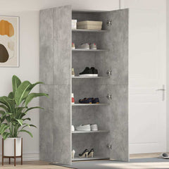 vidaXL Shoe Cabinet 80 x 35.5 x 180 cm Engineered Wood Grey 1