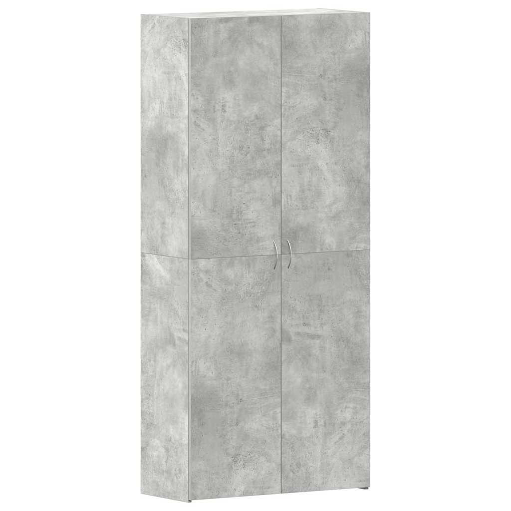 vidaXL Shoe Cabinet 80 x 35.5 x 180 cm Engineered Wood Grey 2