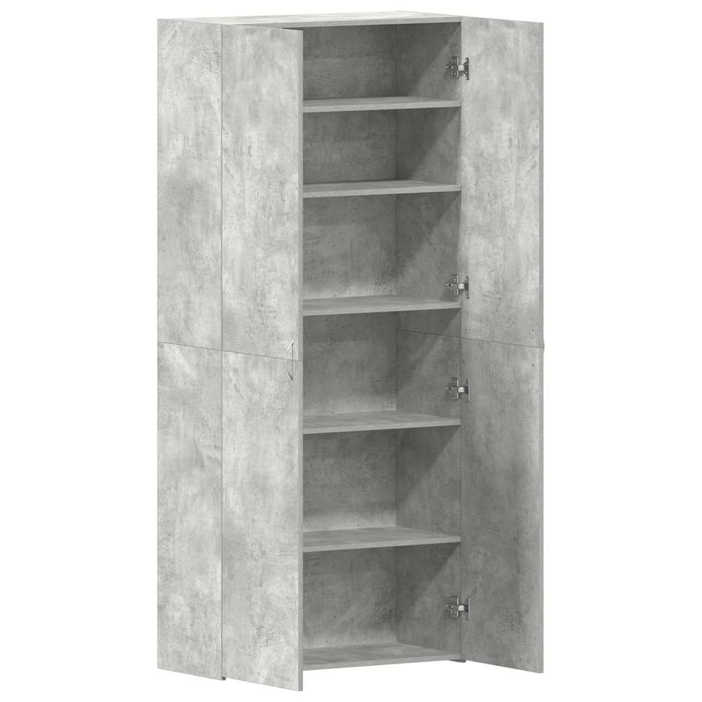 vidaXL Shoe Cabinet 80 x 35.5 x 180 cm Engineered Wood Grey 5