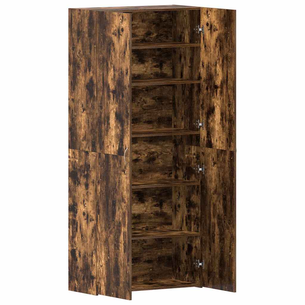 vidaXL Shoe Cabinet 80 x 35.5 x 180 cm Engineered Wood Multicolour 5