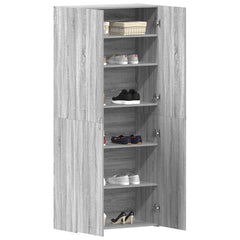 vidaXL Shoe Cabinet 80 x 35.5 x 180 cm Engineered Wood Grey 3