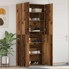 vidaXL Shoe Cabinet 80 x 35.5 x 180 cm Engineered Wood Brown 1