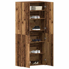 vidaXL Shoe Cabinet 80 x 35.5 x 180 cm Engineered Wood Brown 3