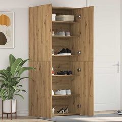 vidaXL Shoe Cabinet 80 x 35.5 x 180 cm Engineered Wood Brown 1