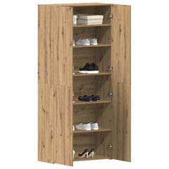 vidaXL Shoe Cabinet 80 x 35.5 x 180 cm Engineered Wood Brown 3