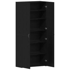 vidaXL Shoe Cabinet 80 x 35.5 x 180 cm Engineered Wood Black 5