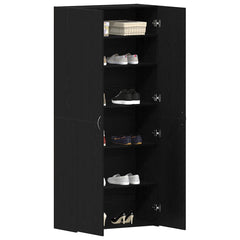 vidaXL Shoe Cabinet 80 x 35.5 x 180 cm Engineered Wood Black 3