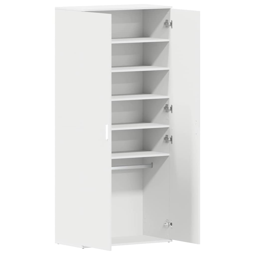 vidaXL Shoe Cabinet 80 x 39 x 178 cm Engineered Wood White 5