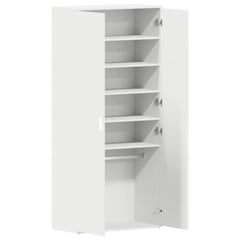 vidaXL Shoe Cabinet 80 x 39 x 178 cm Engineered Wood White 5