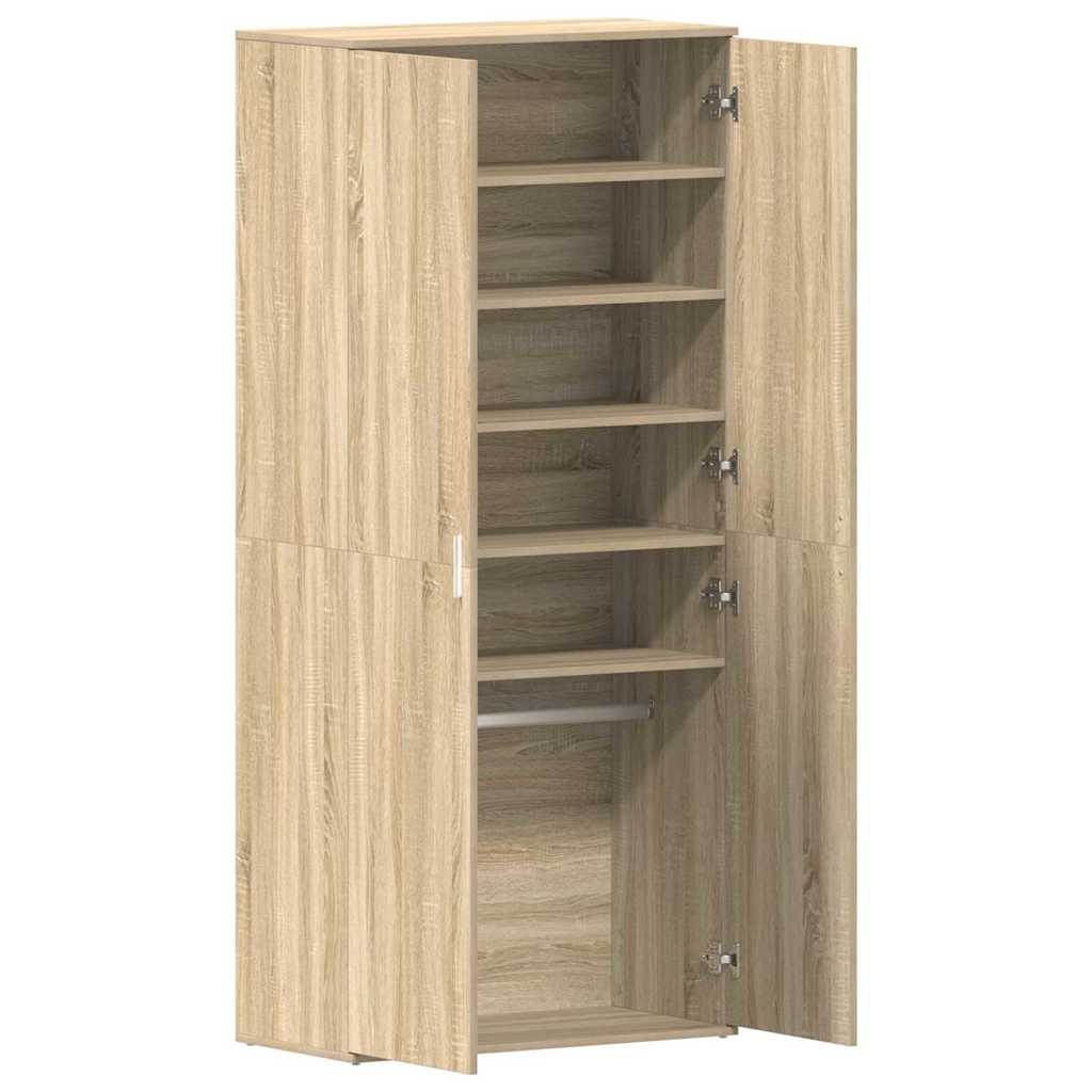 vidaXL Shoe Cabinet 80 x 39 x 178 cm Engineered Wood Sonoma Oak 5